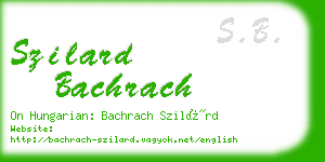 szilard bachrach business card